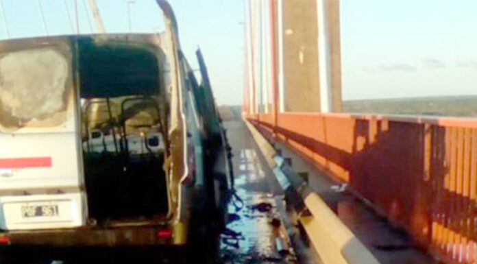 CAMINOS RIO URUGUAY: Se informó ayer sobre el “incendio de un vehículo en el puente Zárate-Brazo Largo”