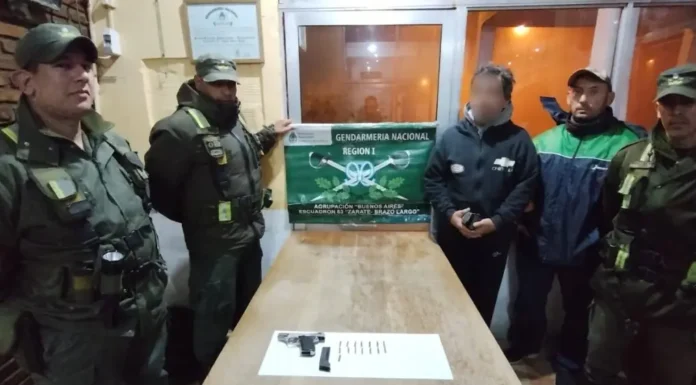 Actuó personal de Zárate – Brazo Largo: Procedimiento de Gendarmería dio con individuo que viajaba en una camioneta con una pistola sin aval legal