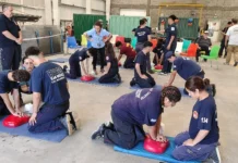 En Zárate, Bayer entrenó a futuros bomberos en el 17° Encuentro de Cadetes de la Zona Norte