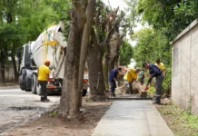 Zárate avanza con nuevas veredas en Lintridis y obras hidráulicas en España