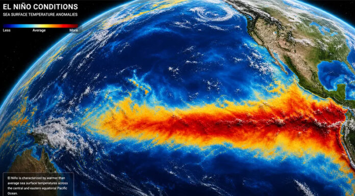 La Administración Nacional Oceánica y Atmosférica de EE.UU. confirmó el inicio de El Niño