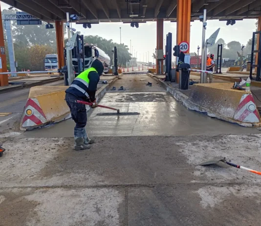 Peaje Zárate: se realizan reparación y obras en el corredor vial con lozas nuevas y mejoras de iluminación en la Ruta 12 y la Ruta 14
