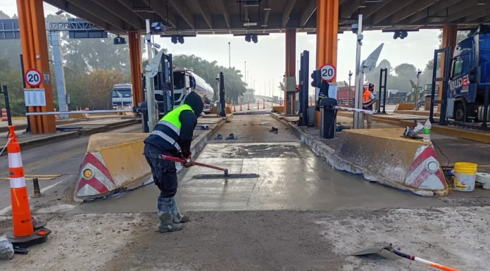 Peaje Zárate: se realizan reparación y obras en el corredor vial con lozas nuevas y mejoras de iluminación en la Ruta 12 y la Ruta 14
