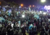 Zárate festejó en el Parque Urbano la épica remontada de Argentina ante Inglaterra rumbo a la final del domingo