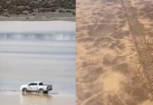 Un hombre condujo su camioneta por Pampa del Leoncito y provocó un grave daño ambiental