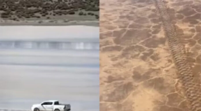 Un hombre condujo su camioneta por Pampa del Leoncito y provocó un grave daño ambiental