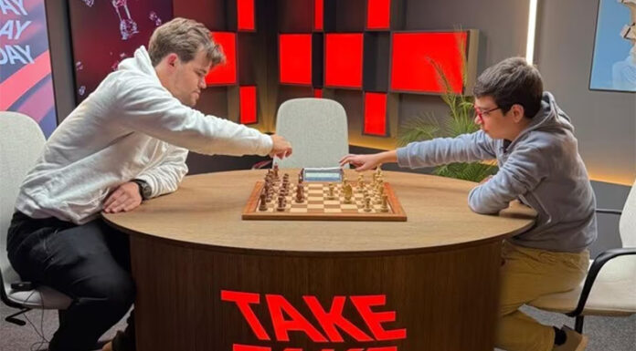 Otro golpe de Faustino Oro: le ganó una partida al cinco veces campeón mundial Magnus Carlsen en un match de ocho juegos de blitz